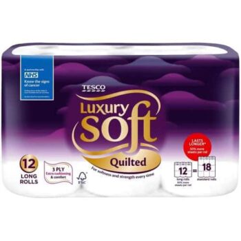Tesco Luxury Soft Quilted Toilet Tissue 12 Long Roll