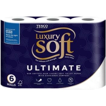 Tesco Luxury Soft Ultimate toilet tissue 6 long Rolls
