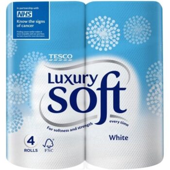 Tesco Luxury Soft White Toilet Tissue 4 Rolls