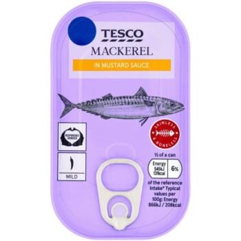 TESCO MACKEREL IN MUSTARD (125g)