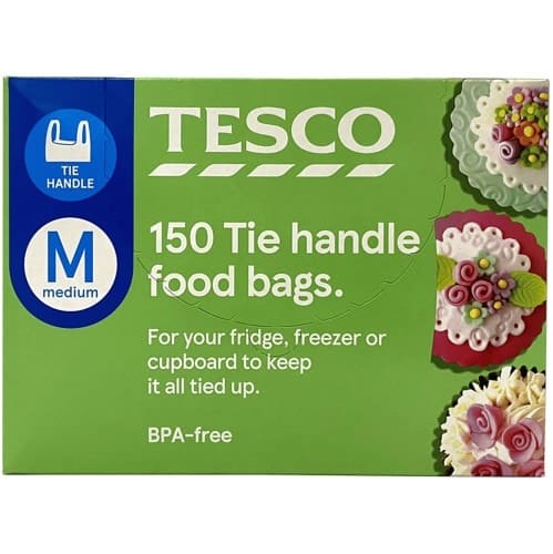 Tesco Medium Tie Handle Food & Freezer Bags (150)