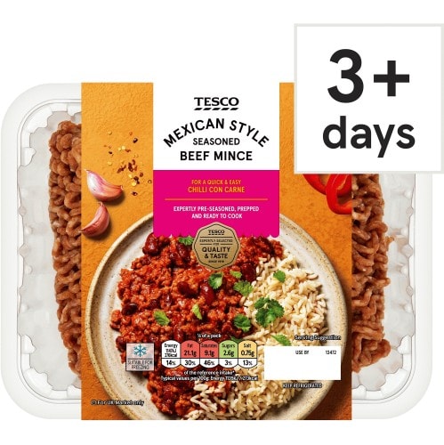 Tesco Mexican Style Seasoned Beef Mince (500g)