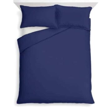 Tesco Navy 100% Cotton Oxford Edge Duvet Set Double
