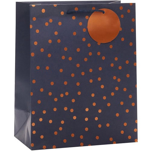 Tesco Navy Copper Spot Large Bag