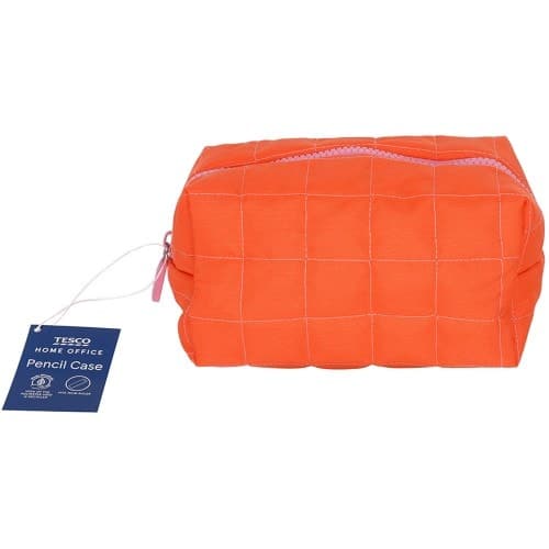 Tesco Orange Cosmetic Pencil Case
