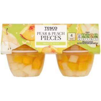 Tesco Pear And Peach Pieces (4 x 120g)