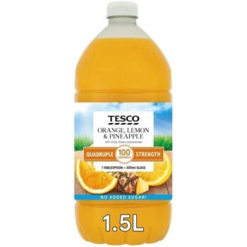 Tesco Quadruple Strength Squash Orange Lemon & Pineapple (1.5 Litre)
