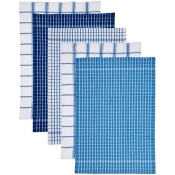Tesco Recycled Cotton Terry Tea Towel Blue (5)