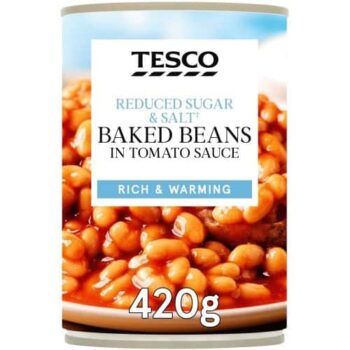 Tesco Reduced Sugar And Salt Baked Beans In Tomato Sauce (420g)