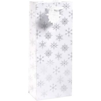 Tesco Silver Snowflake Christmas Bottle Bag