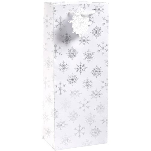 Tesco Silver Snowflake Christmas Bottle Bag