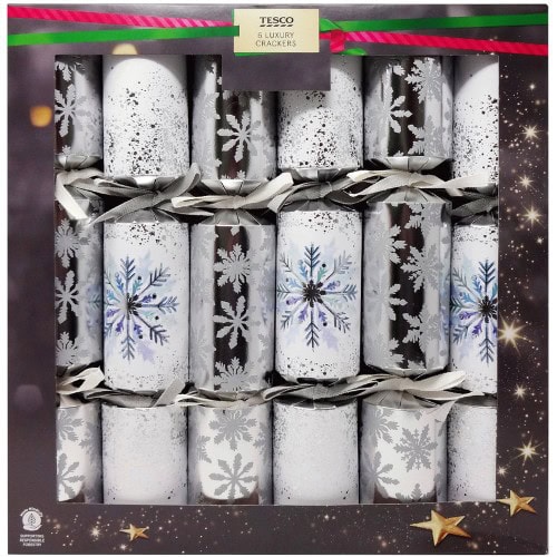 Tesco Snowflake Luxury Christmas Crackers