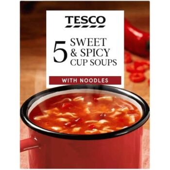 Tesco Sweet & Spicy Cup Soups With Noodles (5 x 23g, 115g)