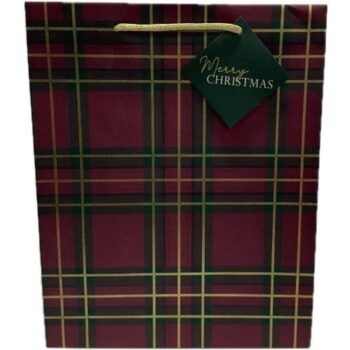 Tesco Tartan Large Christmas Gift Bag