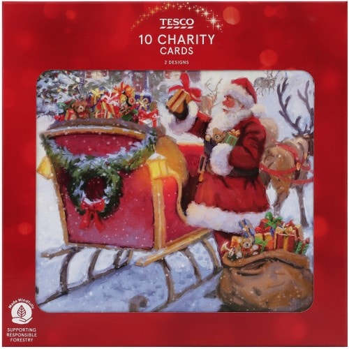 Tesco Traditional Santa Christmas Cards