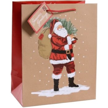 Tesco Traditional Santa Large Christmas Gift Bag