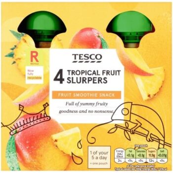 Tesco Tropical Fruit Slurpers (4 x 90g)