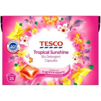 Tesco Tropical Sunshine Detergent Capsules washes (25w, 425ml)