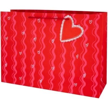 Tesco Valentines Swirls and Bows Red XL Gift Bag