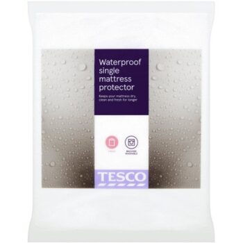 Tesco Waterproof Towelling Protector Single