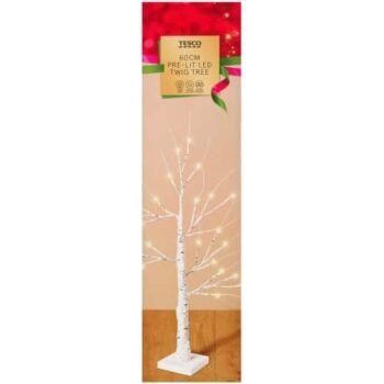 Tesco White Twig LED Christmas Tree