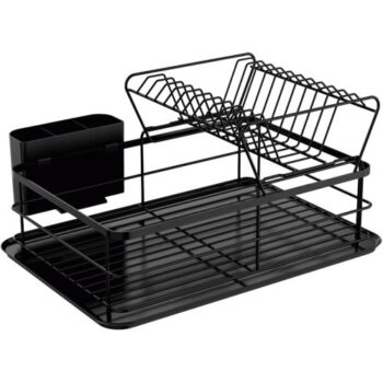 Tesco Wire Dish And Cutlery Drainer Black