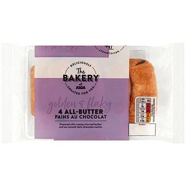 The BAKERY at ASDA The Bakery 4 All-Butter Pains Au Chocolat