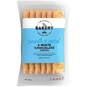 The BAKERY at ASDA The Bakery 6 White Chocolate Crepes (6 x 30g, 180g)