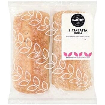 The BAKERY at ASDA The Bakery at 2 Ciabatta Rolls