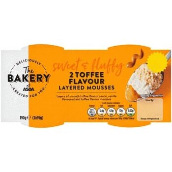 The BAKERY at ASDA The Bakery at 2 Toffee Flavour Layered Mousses