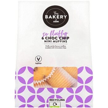 The BAKERY at ASDA The Bakery at 6 Chocolate Chip Mini Muffins