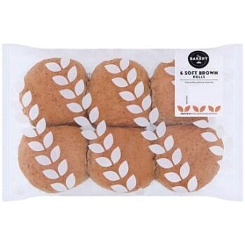 The BAKERY at ASDA The Bakery at 6 Soft Brown Rolls