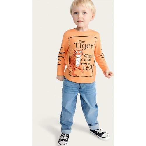 The Tiger Who Came to Tea Long Sleeved Top in Orange