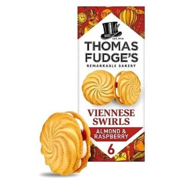 Thomas Fudge's Raspberry & Almond Viennese Swirls (130g)