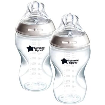 Tommee Tippee Closer to Nature Baby Bottles Clear 3m+ (2 x 340ml)