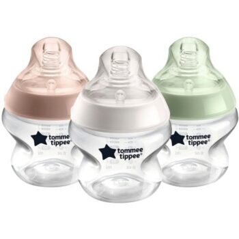 Tommee Tippee Closer to Nature Baby Bottles with Slow-Flow Breast-Like Teat Anti-Colic Valve Mixed Colours 0+ Months 3 (3 x 150ml)
