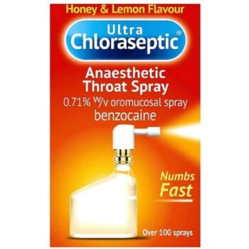 Ultra Chloraseptic Anaesthetic Throat Spray Honey & Lemon Flavour 0.71% w v Oromucosal Spray (15ml)