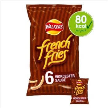 Walkers French Fries Worcester Sauce Multipack Snacks (6 x 18g)
