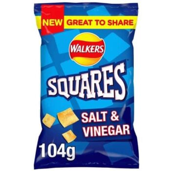 Walkers Squares Salt & Vinegar Crisps (104g)