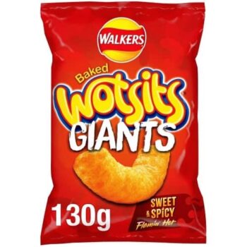 Walkers Wotsits Giants Flamin' Hot Sharing Snacks Crisps (130g)