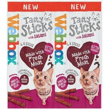 Webbox Tasty Sticks Cat & Kitten Treats with Salami (30g)
