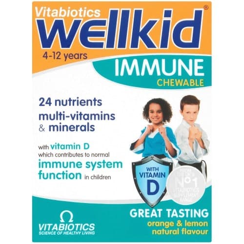Wellkid Immune Chewable Supplement Natural Orange & Lemon Flavour 30 Tablets (30)