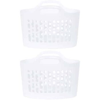 Wham Ice White Plastic Flexi Laundry Basket (2 x 8l)