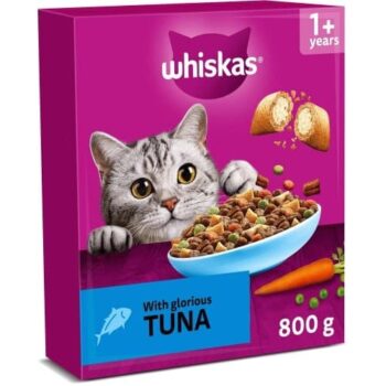 Whiskas 1+ Adult Dry Cat Food with Tuna Biscuits (800g)