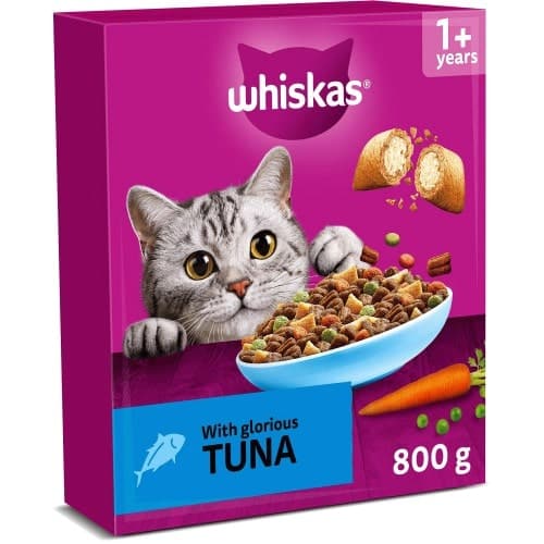 Whiskas 1+ Adult Dry Cat Food with Tuna Biscuits (800g)