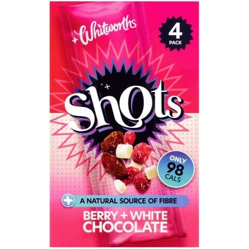 Whitworths Berry & White Chocolate Shots Snack Pack (4 x 25g)