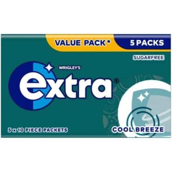 Wrigley's Extra Cool Breeze Sugarfree Chewing Gum Multipack 5x10 (5x10 x 70g)