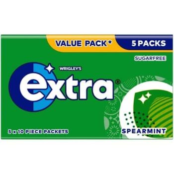 Wrigley's Extra Spearmint Sugarfree Chewing Gum Multipack 5x10 (5x10 x 70g)