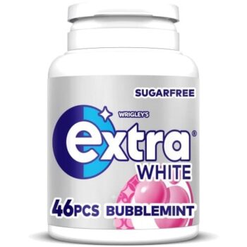 Wrigley's Extra White Bubblemint Chewing Gum Sugar Free Bottle (46 x 64g)