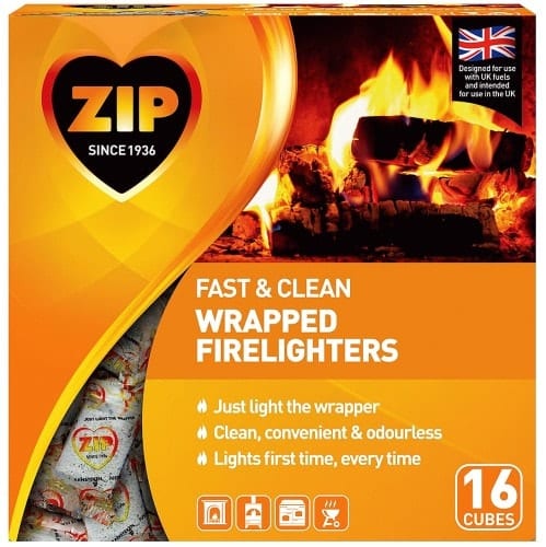 Zip 16 Odourless Fast & Clean Firelighters
